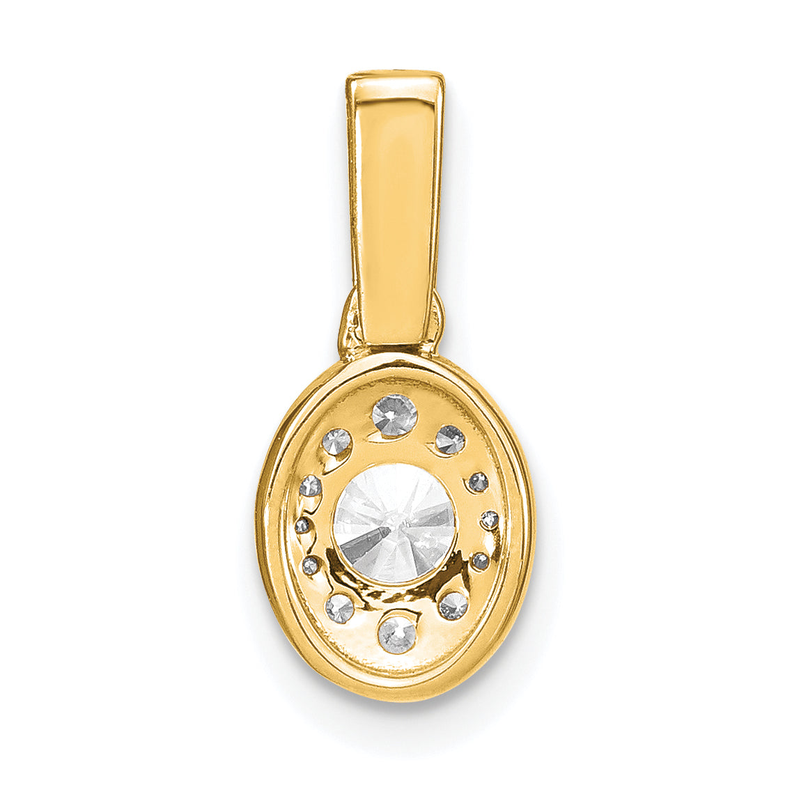 14k 1/2 carat Lab Grown Diamond VS/S IFGH Oval Complete Vintage Pendant