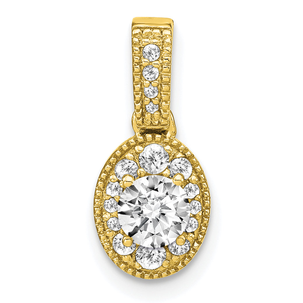 14k 1/2 carat Lab Grown Diamond VS/S IFGH Oval Complete Vintage Pendant Main image