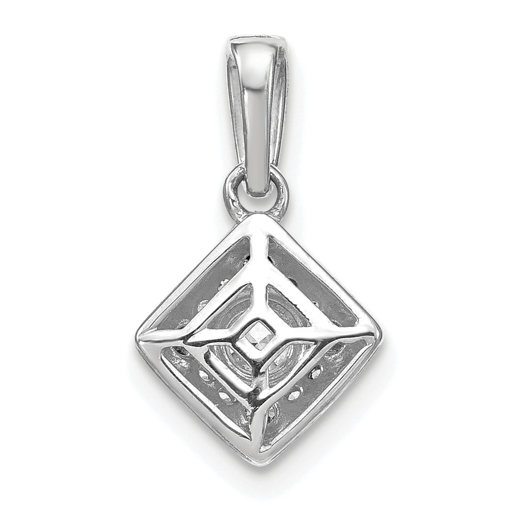 14k White Gold 1/2 carat Lab Grown Diamond VS/SI+ G+ Square Complete Vintage Pendant