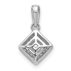 14k White Gold 1/2 carat Lab Grown Diamond VS/SI+ G+ Square Complete Vintage Pendant
