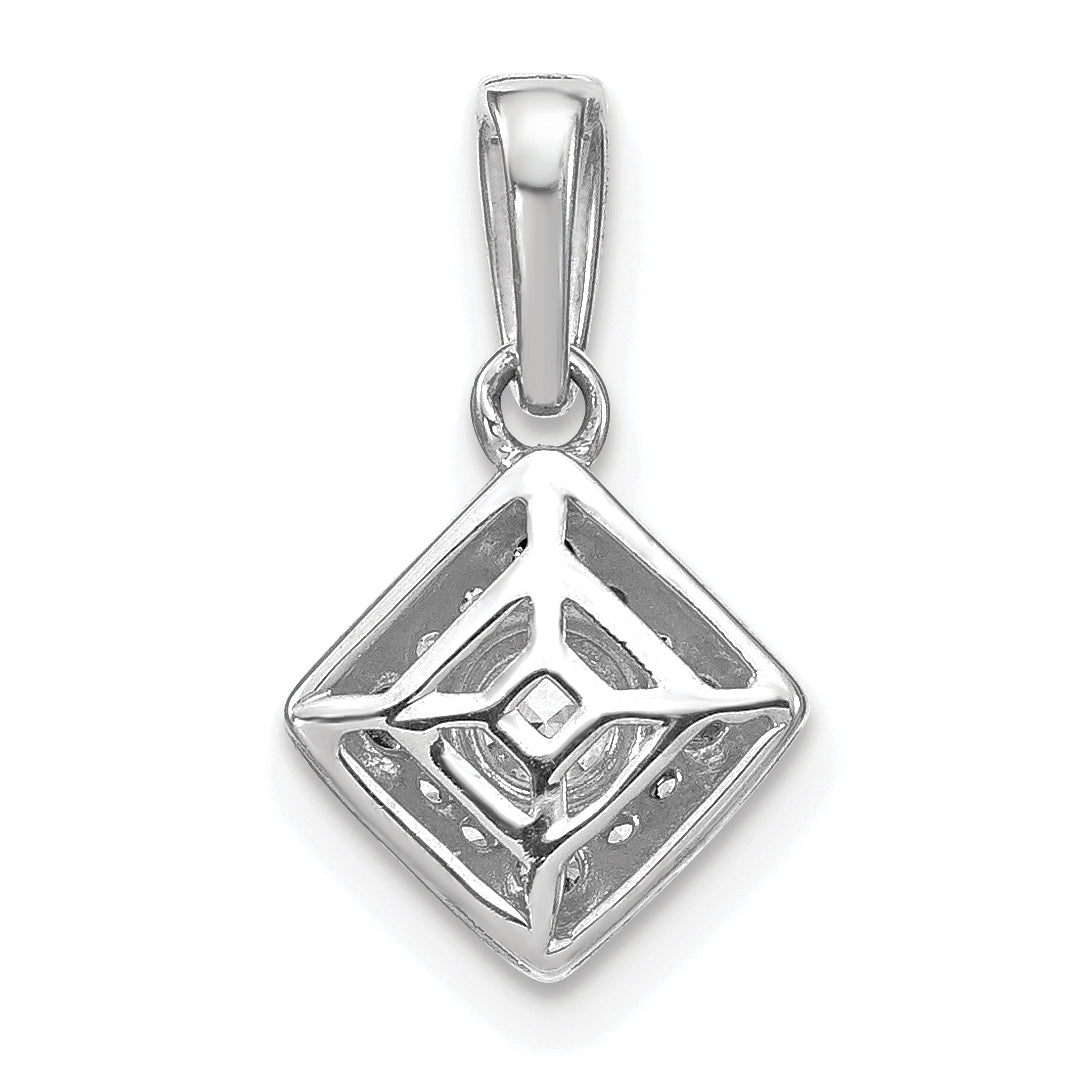 14k White Gold 1/2 carat Lab Grown Diamond VS/SI+ G+ Square Complete Vintage Pendant