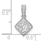 14k White Gold 1/2 carat Lab Grown Diamond VS/SI+ G+ Square Complete Vintage Pendant