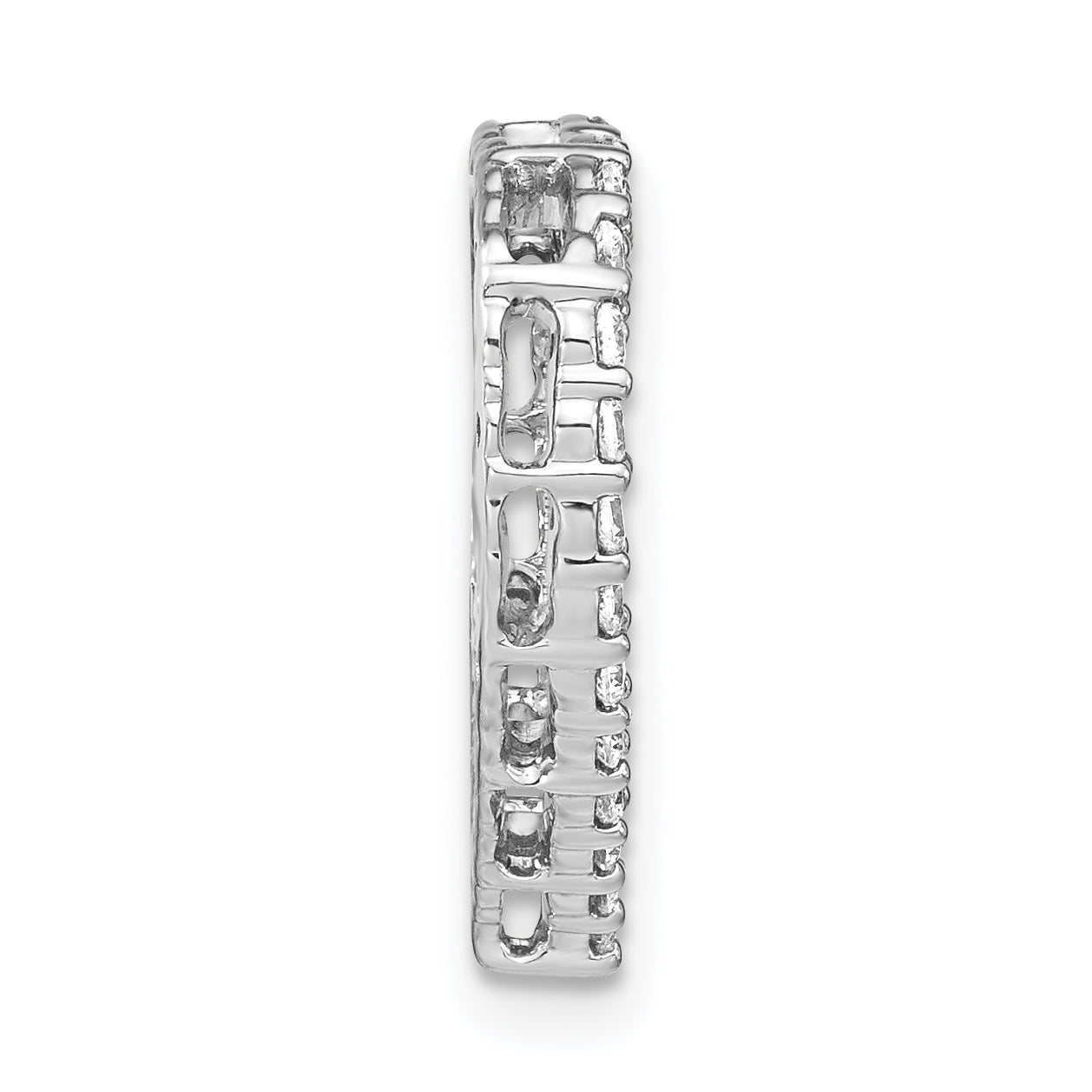 14k White Gold 1/2 carat Lab Grown Diamond VS/SI+ G+ Complete Heart Chain Slide Pendant Secondary image