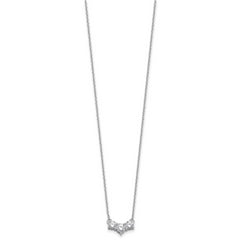 14k White Gold 1 carat Lab Grown Diamond VS/SI+ G+ Round Complete 18 inch Three Stone Necklace