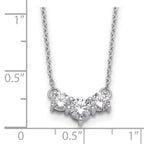 14k White Gold 1 1/2 carat Lab Grown Diamond VS/SI+ G+ Round Complete 18 inch Three Stone Necklace