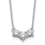 14k White Gold 1 1/2 carat Lab Grown Diamond VS/SI+ G+ Round Complete 18 inch Three Stone Necklace