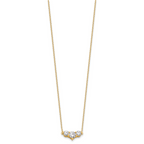 14k 1 1/2 carat Lab Grown Diamond VS/SI+ G+ Round Complete 18 inch Three Stone Necklace