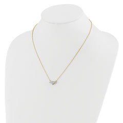 14k 1 1/2 carat Lab Grown Diamond VS/SI+ G+ Round Complete 18 inch Three Stone Necklace