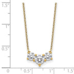 14k 1 1/2 carat Lab Grown Diamond VS/SI+ G+ Round Complete 18 inch Three Stone Necklace