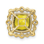 14k 1/2 carat Lab Grown Diamond VS/SI+ G+ and Lab Created Yellow Sapphire Square Chain Slide Pendant