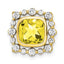14k 1/2 carat Lab Grown Diamond VS/SI+ G+ and Lab Created Yellow Sapphire Square Chain Slide Pendant