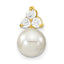 14K 1/5 carat Lab Grown Diamond VS/SI+ G+ and 7.00 mm Freshwater Cultured Pearl Chain Slide Pendant