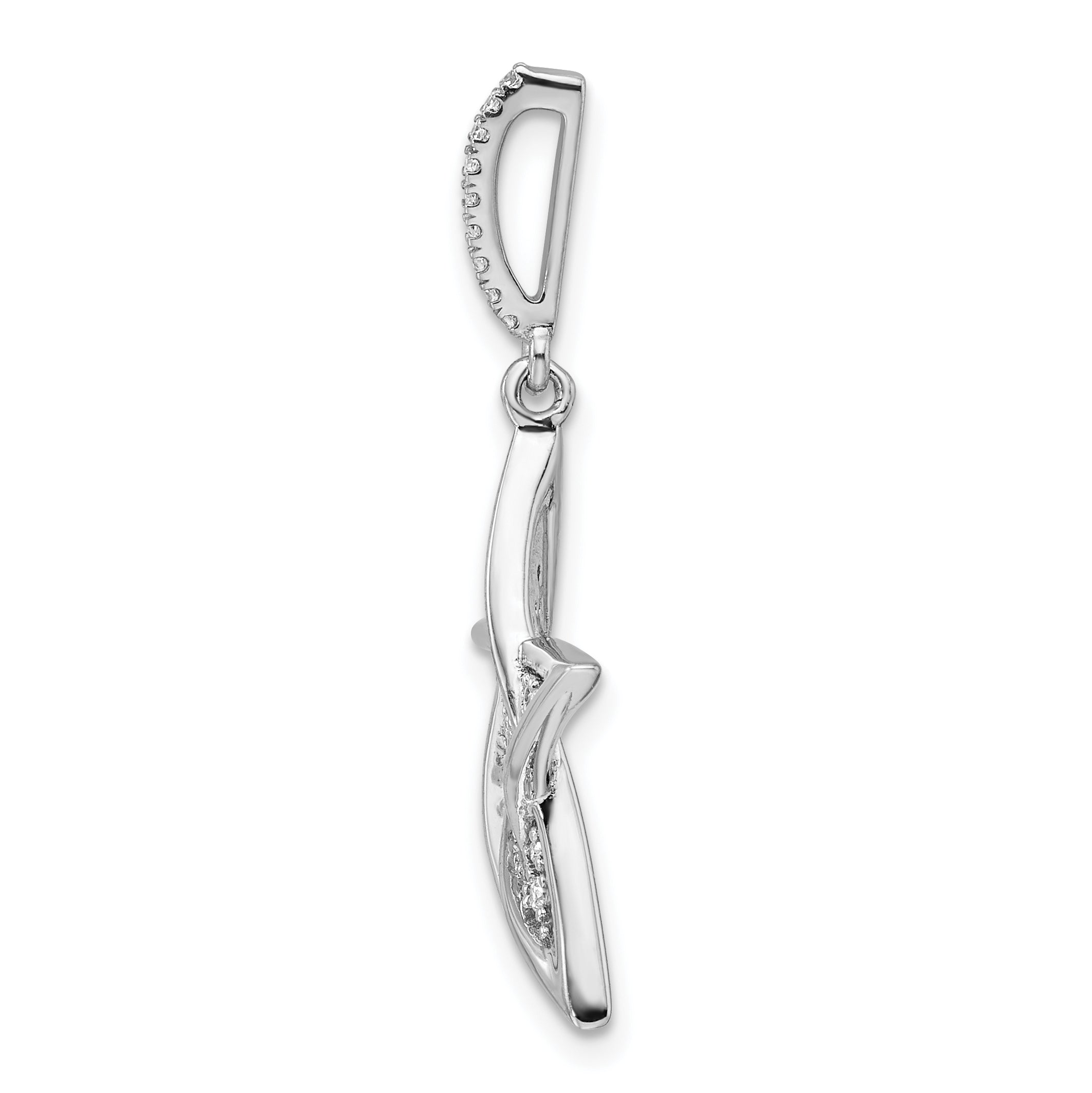 14k White Gold Polished Diamond Star Pendant Secondary image