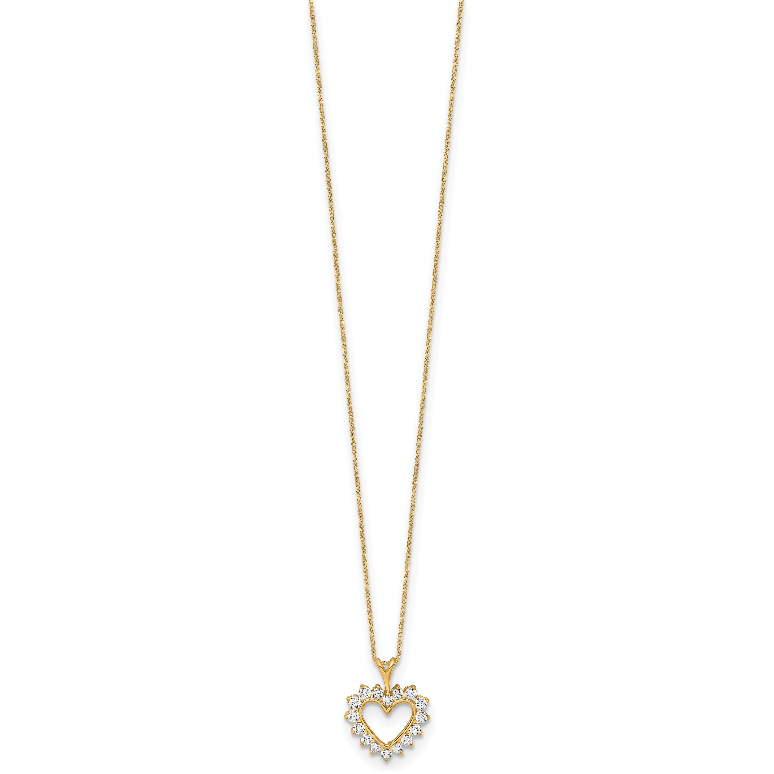 10k 1/2 carat Lab Grown Diamond VS/SI+ G+ Complete 18 inch Heart Pendant Necklace