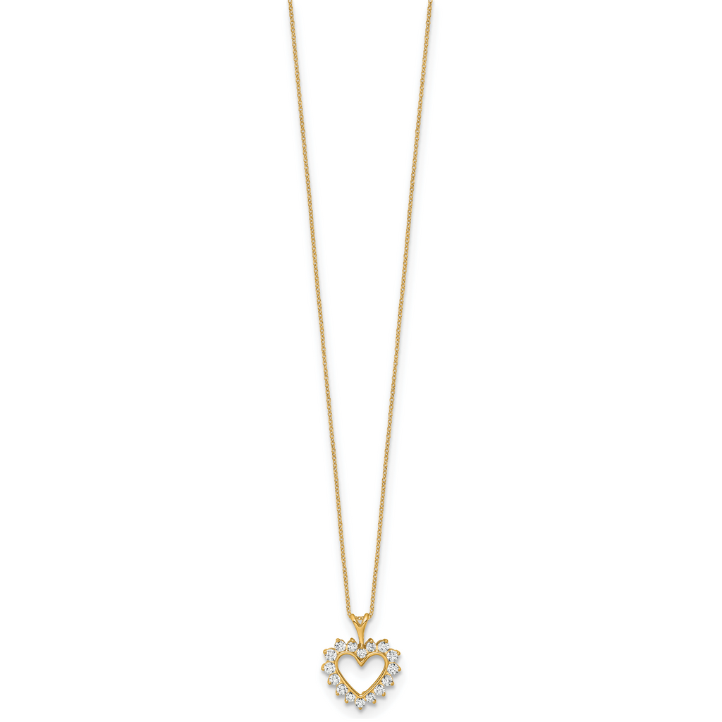 10k 1/2 carat Lab Grown Diamond VS/SI+ G+ Complete 18 inch Heart Pendant Necklace