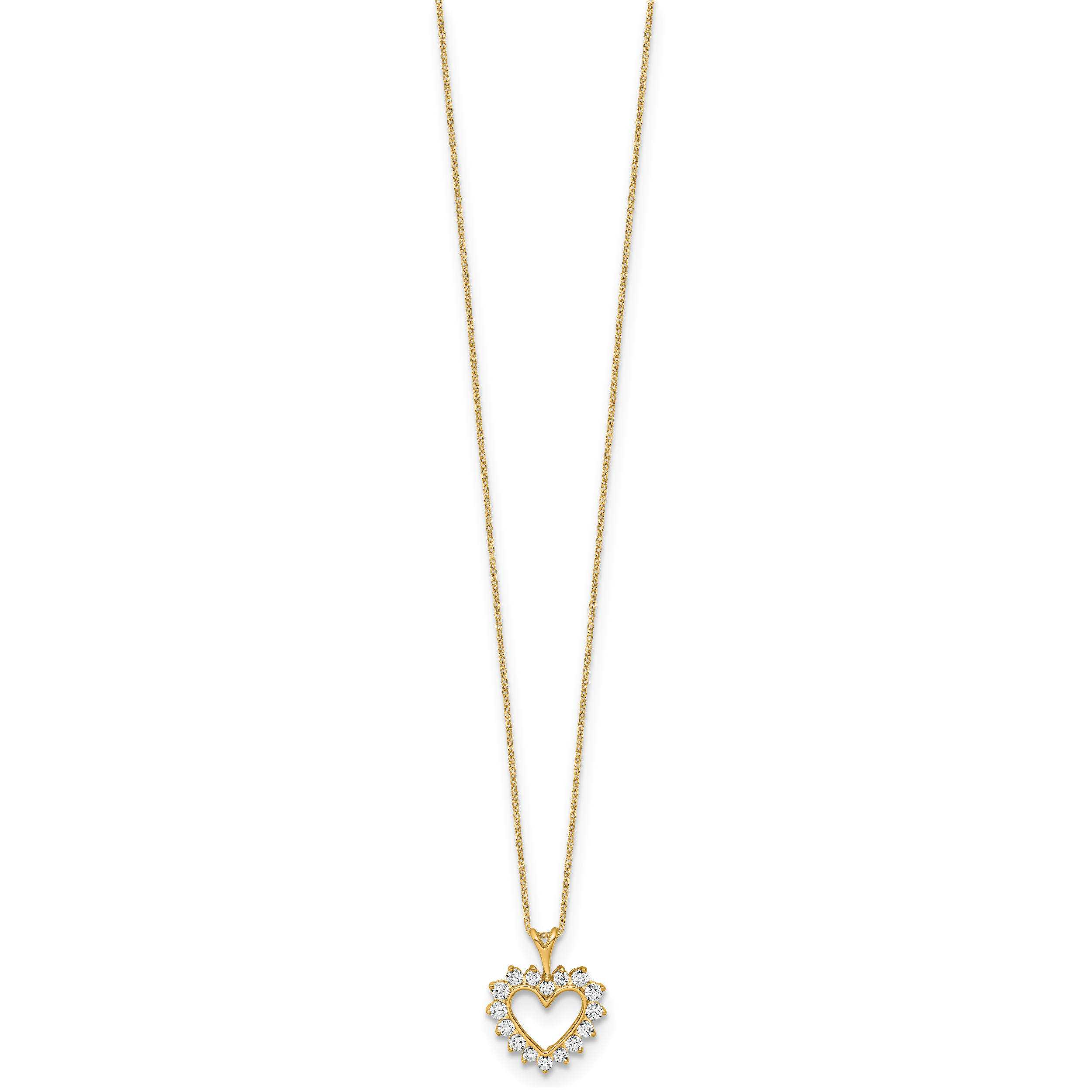 10k 1/2 carat Lab Grown Diamond VS/SI+ G+ Complete 18 inch Heart Pendant Necklace