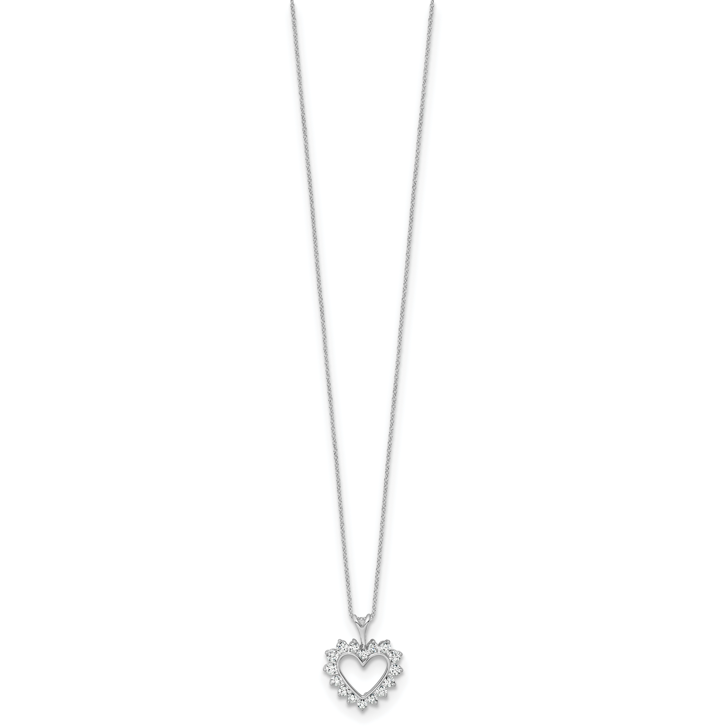 14kw 1/2 carat Lab Grown Diamond VS/SI+ G+ Complete 18 inch Heart Pendant Necklace