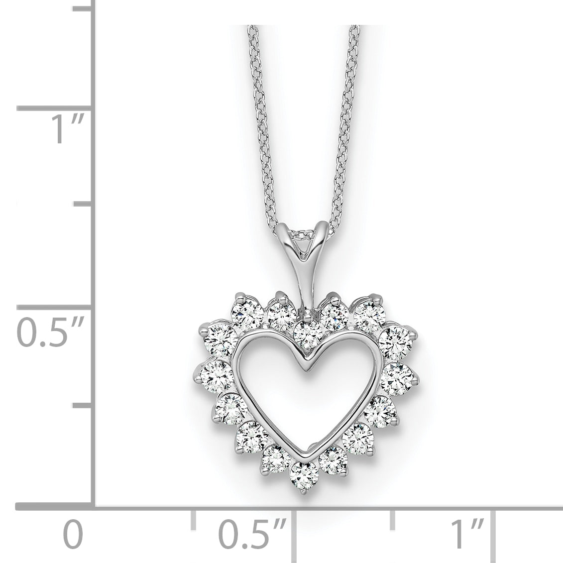 14kw 1/2 carat Lab Grown Diamond VS/SI+ G+ Complete 18 inch Heart Pendant Necklace