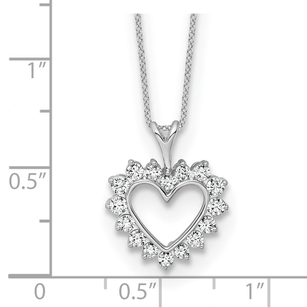 14kw 1/2 carat Lab Grown Diamond VS/SI+ G+ Complete 18 inch Heart Pendant Necklace