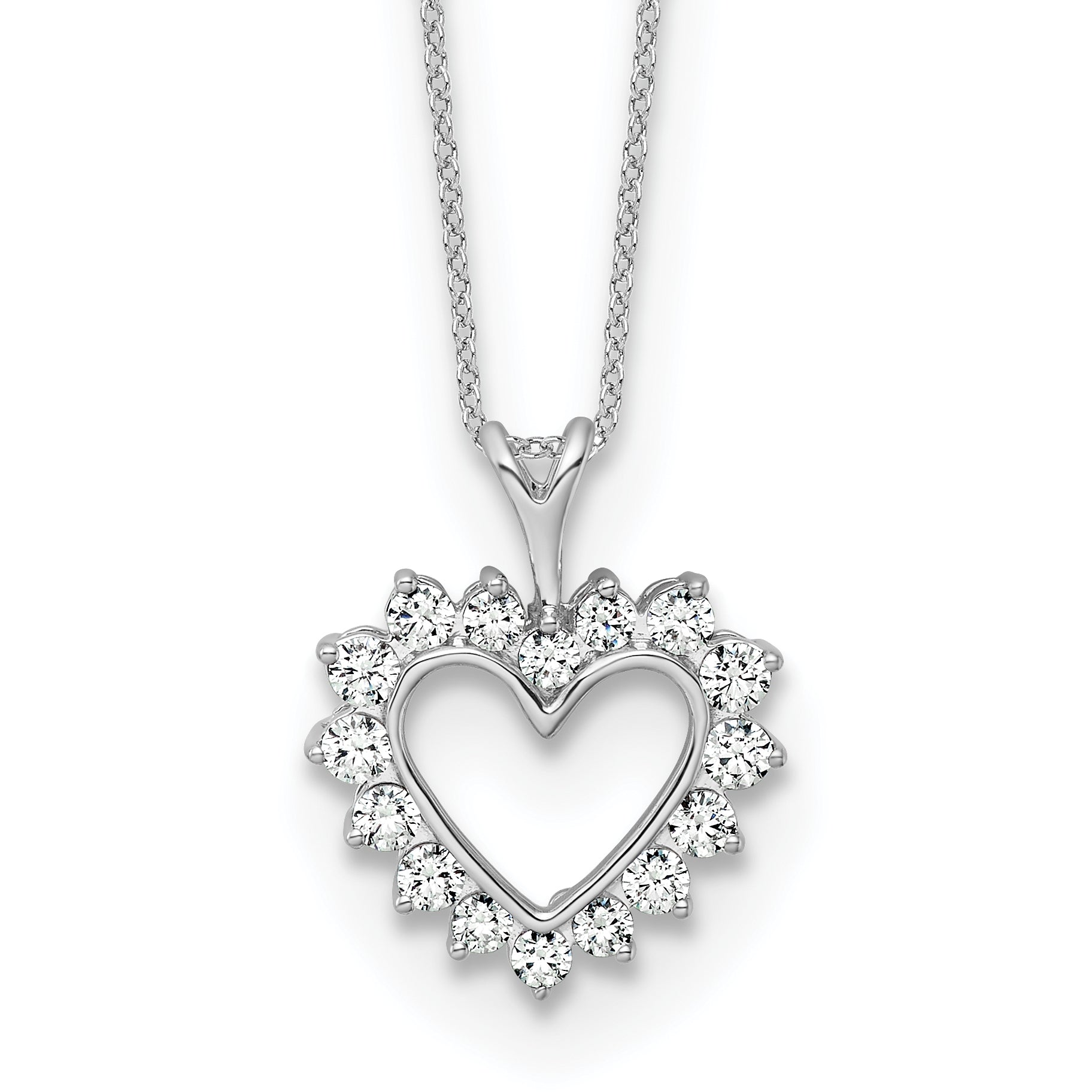 14kw 1/2 carat Lab Grown Diamond VS/SI+ G+ Complete 18 inch Heart Pendant Necklace Main image