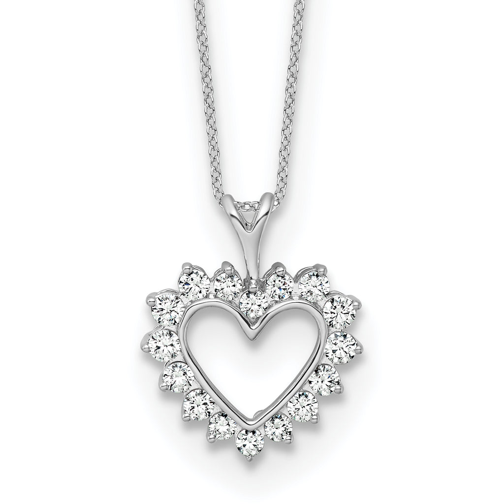 14kw 1/2 carat Lab Grown Diamond VS/SI+ G+ Complete 18 inch Heart Pendant Necklace