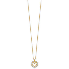 14k 1/2 carat Lab Grown Diamond VS/SI+ G+ Complete 18 inch Heart Pendant Necklace