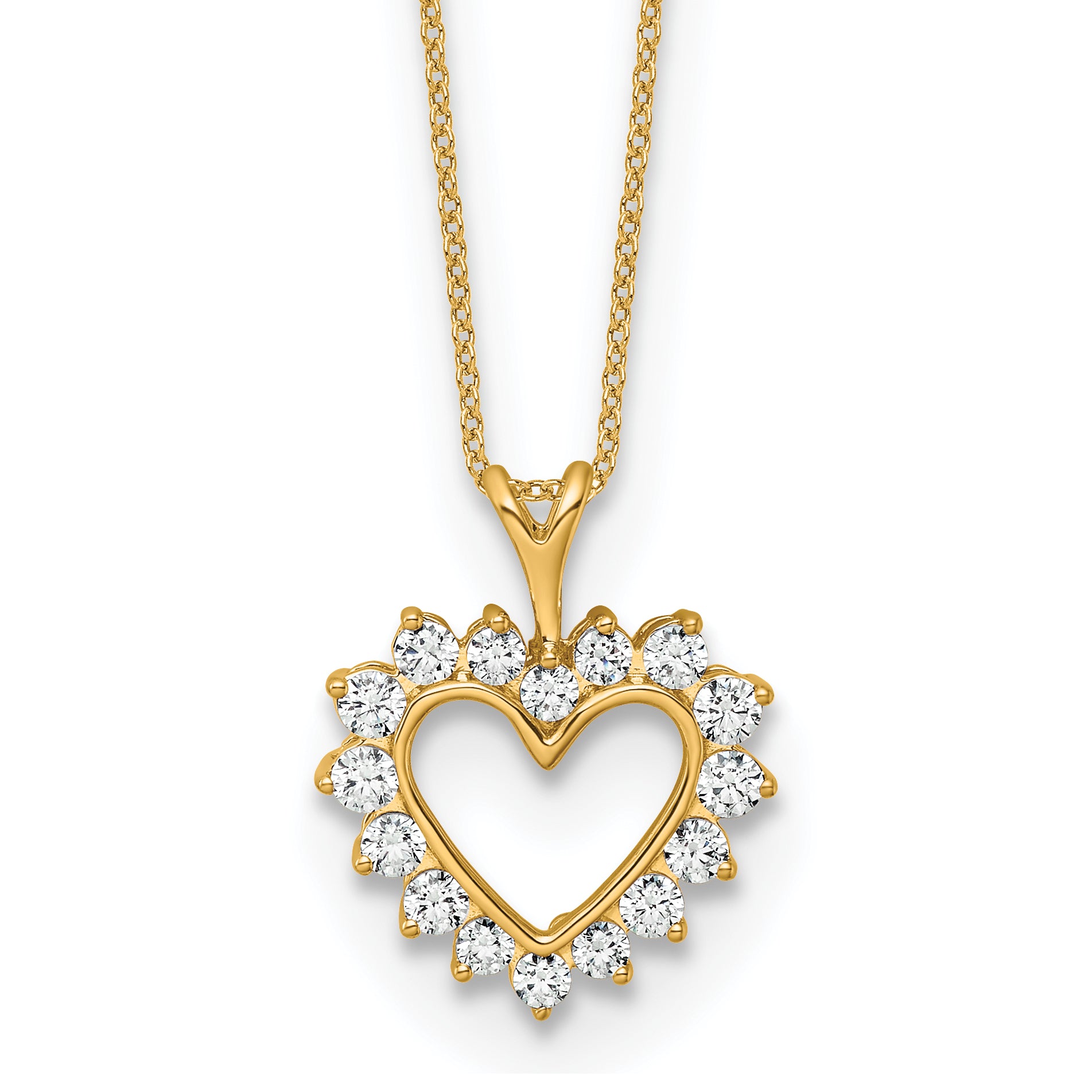 14k 1/2 carat Lab Grown Diamond VS/SI+ G+ Complete 18 inch Heart Pendant Necklace Main image