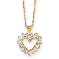 14k 1/2 carat Lab Grown Diamond VS/SI+ G+ Complete 18 inch Heart Pendant Necklace