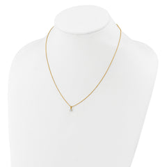 14k 1/5 carat Lab Grown Diamond VS/SI+ G+ Three Prong 18 inch Solitare Pendant Necklace