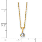 14k 1/5 carat Lab Grown Diamond VS/SI+ G+ Three Prong 18 inch Solitare Pendant Necklace