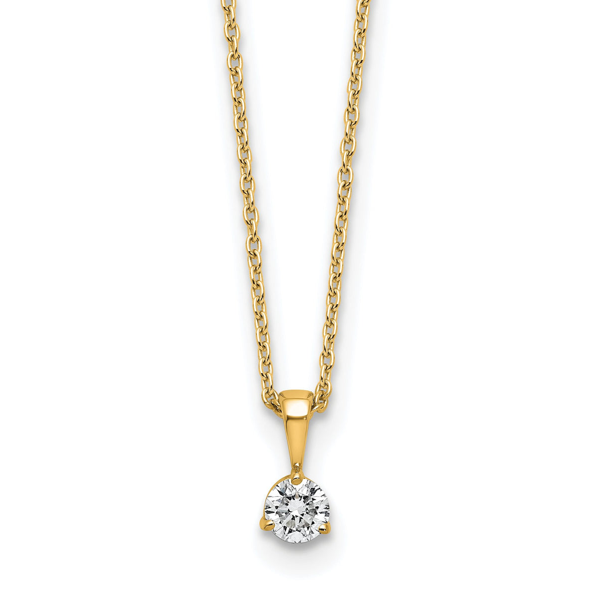 Lab-Grown Diamond Solitaire Necklace in 14K Yellow Gold (1/5 ct. tw.), 18 Inch - Sophia Jewelers Main image