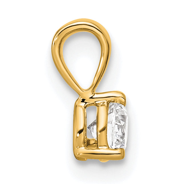 14k 1/4 carat Lab Grown Diamond VS/SI+ G+ Three Prong Solitare Pendant Secondary image