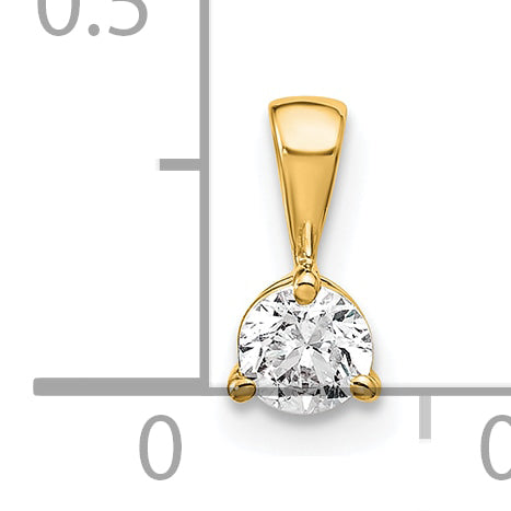 14k 1/4 carat Lab Grown Diamond VS/SI+ G+ Three Prong Solitare Pendant