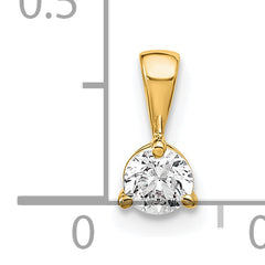 14k 1/4 carat Lab Grown Diamond VS/SI+ G+ Three Prong Solitare Pendant