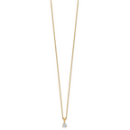 14k 1/4 carat Lab Grown Diamond VS/SI+ G+ Three Prong 18 inch Solitare Pendant Necklace