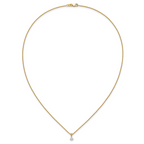 14k 1/4 carat Lab Grown Diamond VS/SI+ G+ Three Prong 18 inch Solitare Pendant Necklace