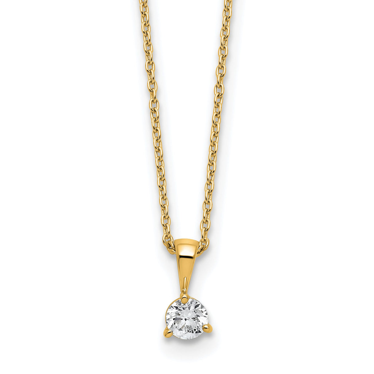 Lab-Grown Diamond Solitaire Necklace in 14K Yellow Gold (1/4 ct. tw.), 18 Inch - Sophia Jewelers Main image