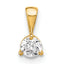 14k 1/4 carat Lab Grown Diamond VS/SI+ G+ Three Prong Solitare Pendant