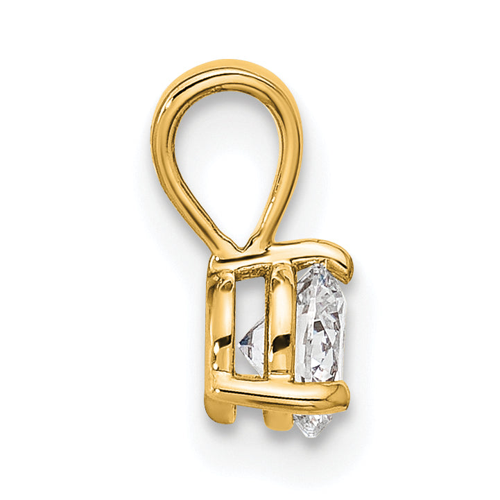 14k 1/3 carat Lab Grown Diamond VS/SI+ G+ Three Prong Solitare Pendant Secondary image