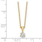 14k 1/3 carat Lab Grown Diamond VS/SI+ G+ Three Prong 18 inch Solitare Pendant Necklace