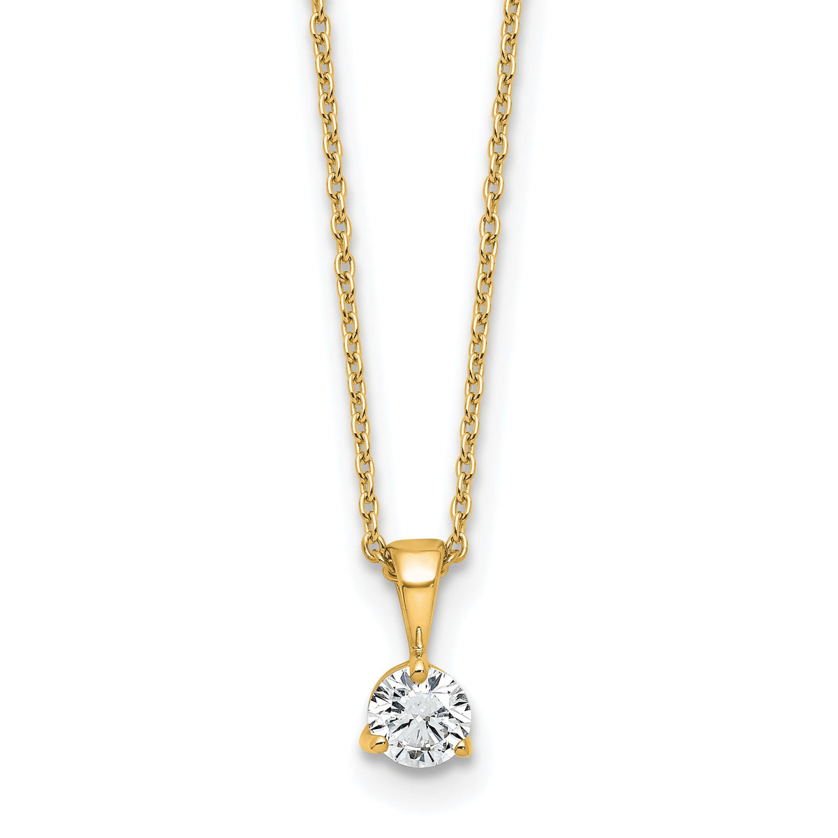 Lab-Grown Diamond Solitaire Necklace in 14K Yellow Gold (1/3 ct. tw.), 18 Inch - Sophia Jewelers Main image