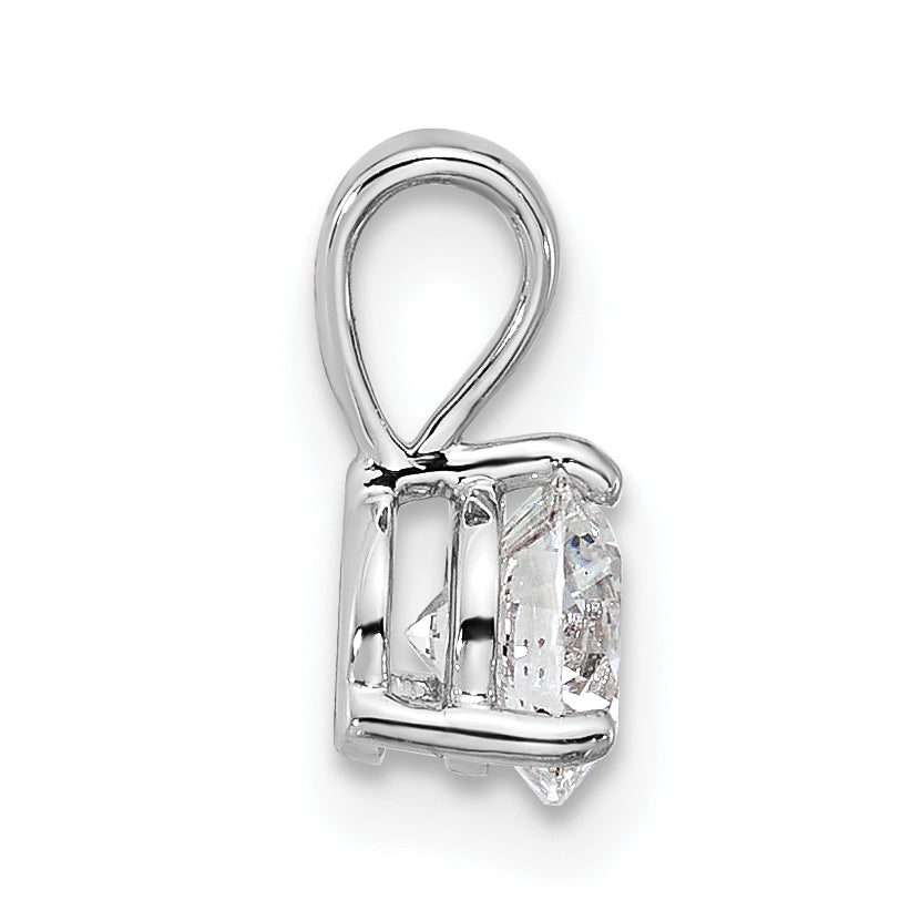 14k White Gold 3/4 carat Lab Grown Diamond VS/SI+ G+ Three Prong Complete Solitaire Pendant