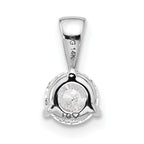 14k White Gold 1 carat Lab Grown Diamond VS/SI+ G+ Three Prong Solitare Pendant