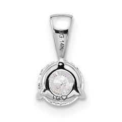 14k White Gold 1 carat Lab Grown Diamond VS/SI+ G+ Three Prong Solitare Pendant