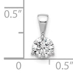 14k White Gold 3/4 carat Lab Grown Diamond VS/SI+ G+ Three Prong Complete Solitaire Pendant