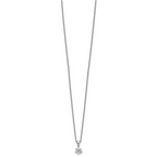 14k White Gold 1 carat Lab Grown Diamond VS/SI+ G+ Three Prong Complete 18 inch Solitare Pendant Necklace