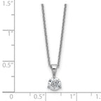 14k White Gold 1 carat Lab Grown Diamond VS/SI+ G+ Three Prong Complete 18 inch Solitare Pendant Necklace