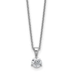 14k White Gold 1/3 carat Lab Grown Diamond VS/SI+ G+ Three Prong Complete 18 inch Solitare Pendant Necklace