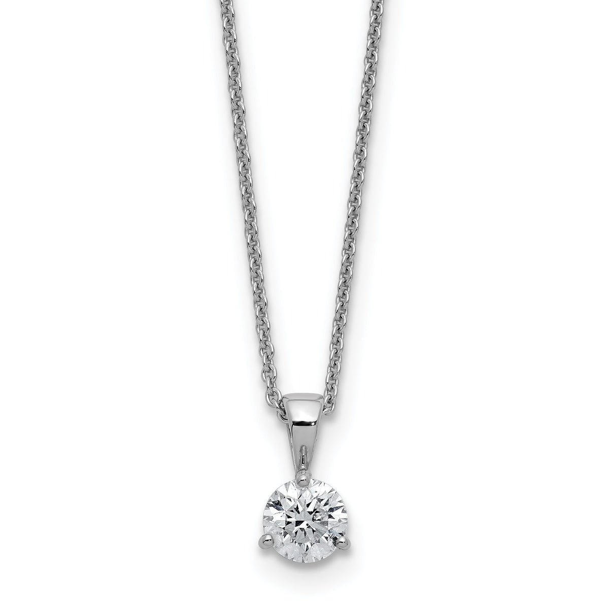 Lab-Grown Diamond Solitare Necklace in 14K White Gold (7/8 ct. tw.), 18 Inch - Sophia Jewelers Main image