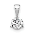 14k White Gold 1/3 carat Lab Grown Diamond VS/SI+ G+ Three Prong Complete Solitaire Pendant